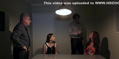 Scarlett Mae And Izzy Lush In Old Cop Fuckes Hot teen 18+ In The Interrogation Room