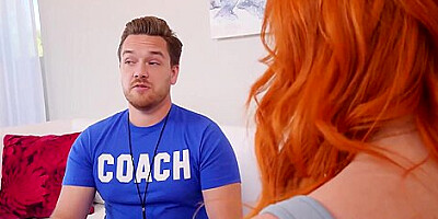 Lauren Phillips - Curvy Big Tit Redhead Squirts All Over Her Stepsons Coach