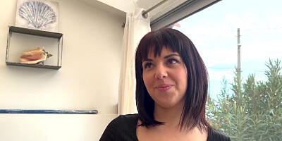 Brunette Girl, called Ava, First Time in A Threesome