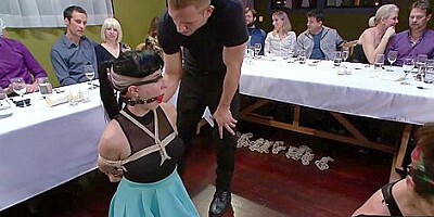 Slut Served Up And Fucked For Dinner In