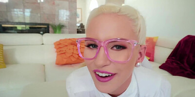 Nerdy Cutie Takes A Big Male Pole 1