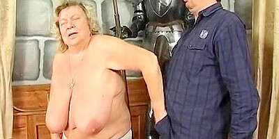 Granny With Gigantic Tits Shows Us Her Huge Cunt