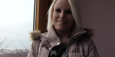 Shy Czech Blonde Takes Huge Dick In Public