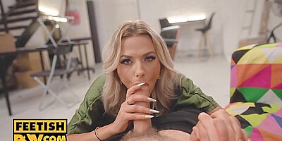 Pov - Busty Blonde Shalina Devine Admits Her Foot Fetish