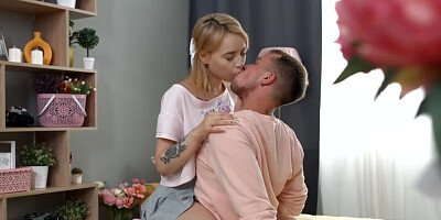 Petite European teen Karolina Geiman getting that schlong