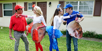 Stepdaughters swap their dads in limitless foursome