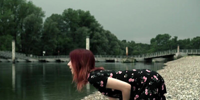 Red-haired girl is horny and needs to masturbate