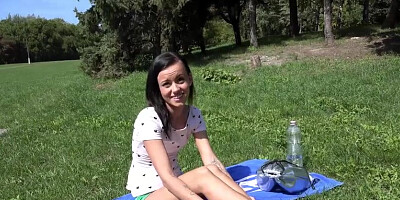 Small tits teen Tina Walkers amazing outdoor sex