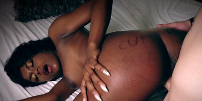 Curly Ebony girl has interracial sex with the white businessman