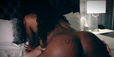 Curly Ebony girl has interracial sex with the white businessman