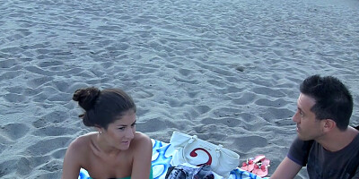 Agnessa in nude beach porn vid with sexy cutie nessa