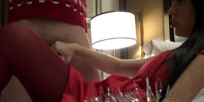Big Boobs Big Butt Hot And Horny All Natural Milf In Red Pantyhose Xmas New Years Eve Celebration Handjob For Edging And Riding - Sapphire Lapiedra