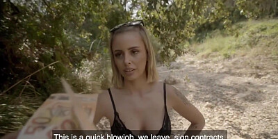 Lya Missy Lets Inked Dude To Touch Her Boobs For Money!
