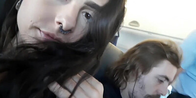 Dreadhot - P06 Public At Airplane Masturbating And Hanjob Til Cum On Seat - Very Risk