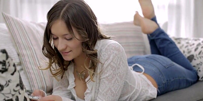 Blond Hair Babe Young Girl With Load On Crotch - 18y