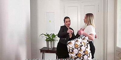 Angelika Grays, Chloe Lamour And Aaron Rock - And Enjoy Interracial Threesome With Anal