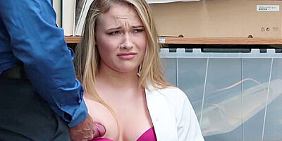 Naughty Shoplifter Alyssa Cole Hammered In Office