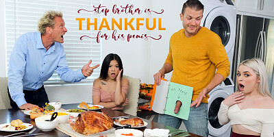 Stepbrother Is Thankful For His Penis - S22:E3 - Haley Spades, Lulu Chu - MyFamilyPies