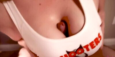 Hooters Waitress with Huge Tits Makes My Dream Come True