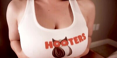 Hooters Waitress with Huge Tits Makes My Dream Come True