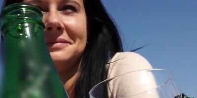 Pretty Enza gets her pussy pounded by a total strangers huge cockPretty Enza gets her pussy pounded by a total strangers huge cock