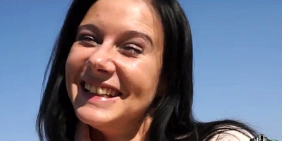 Pretty Enza gets her pussy pounded by a total strangers huge cockPretty Enza gets her pussy pounded by a total strangers huge cock