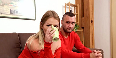 Guy fucks pregnant MILF in front of the cuckold