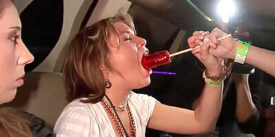 Lollipop teen 18+ Lesbian Sex In Spring Break Limo