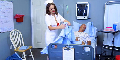 Sexy Big Boobs Nurse In White Lingerie Pleases A Patient With Lily Love