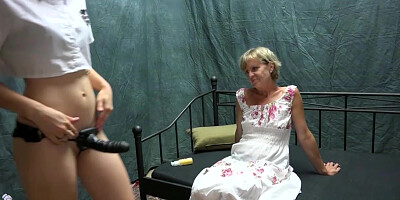 OldNanny Two lesbians girl is enjoying with toy