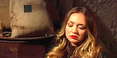 Submissive Lesbian Slave On Knees Licking Madames Pussy