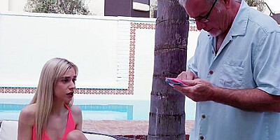 Strokes Cute Petite Teen 18+ Chane Shortcake Sucks Grandpas Cock By Pool