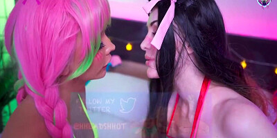 Two Sweet Lesbians Fucked Each Others Tight Pussies 6 Min - Alice Bong And Amber Hallibell