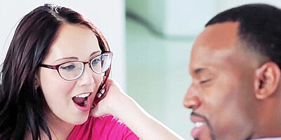 Teens 18+ Love Black Cocks Nerdy Nickey Huntsman Blows Dick Before Interracial Fucking