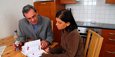 TrickyOldTeacher - Struggling student 18+ fucks older teacher to pass class and swallows cum