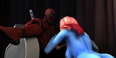 Deadpool and Mystic - Blue Slut