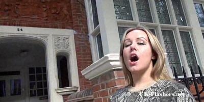 Sexy Ashley Riders public flashing and outdoor babe exposing tits and pussy to watchers for exhibitionist fun