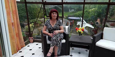 Mystery mature Christina masturbation