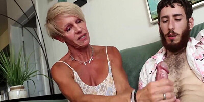 Monster cock pleasure for a granny with real short hair