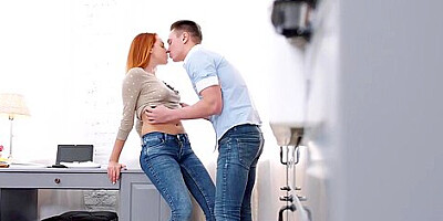 Skinny Redheaded Fucks In A Glamcore And Enjoys A Creampie - Candy Red