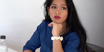 Inspecting the body of a brunette girl leads to nudity