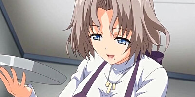 Busty anime coed tittyfucking and swallowing cum