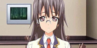 Busty anime coed tittyfucking and swallowing cum