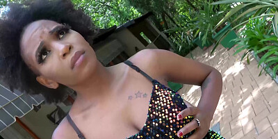 African Casting - Beautiful Black Babe Convincing BWC Producer