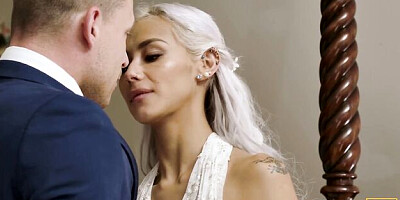 Provocative Veronica's wedding bride action