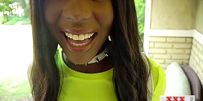 Submissive Gagging Ebony Babe In Heels Rims Guy Bum