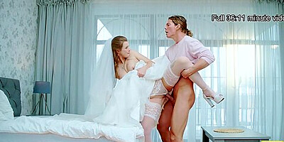 Cheating Bride Fucks Best Man In Her Wedding Dress