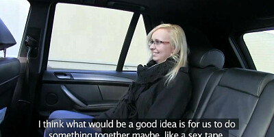 Nerdy amateur with big tits gets seduced by her taxi driver