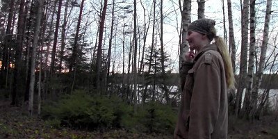 Evelina Juliet in hot couple fucking while in the outdoors