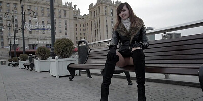 Jeny Smith seamless pantyhose public upskirt